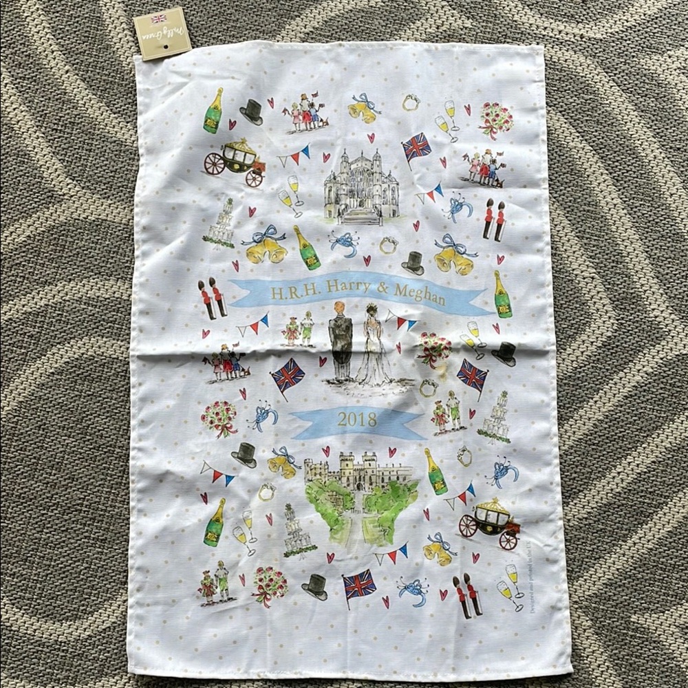 Harry & Meghan 2018 Royal Wedding cotton tea towel kitchen Sussex Duke Duchess